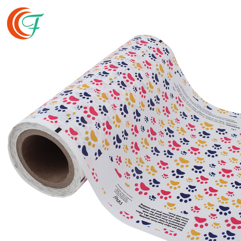 Animals Flexible Pet Packaging Film Colored Wipes Plastic Film Roll